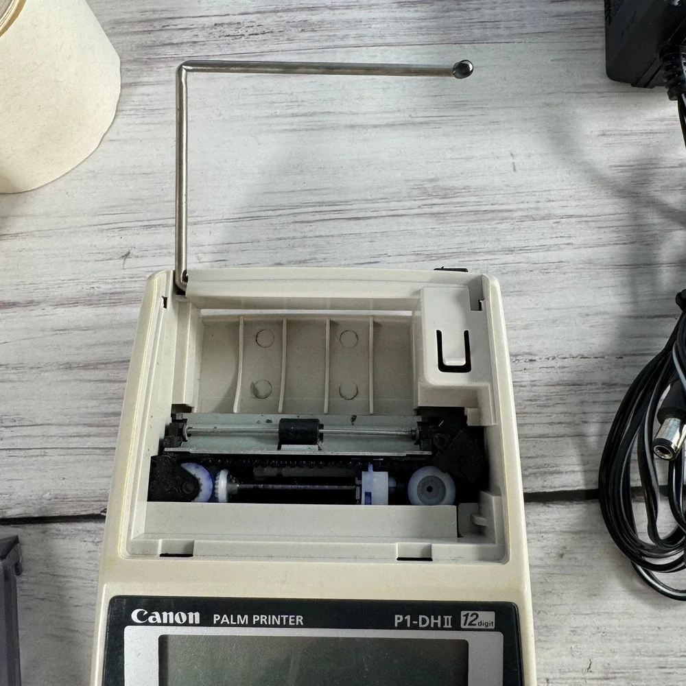 Canon P1-DII Palm Printer Calculator 12 Digit Beige Portable Printing Vintage